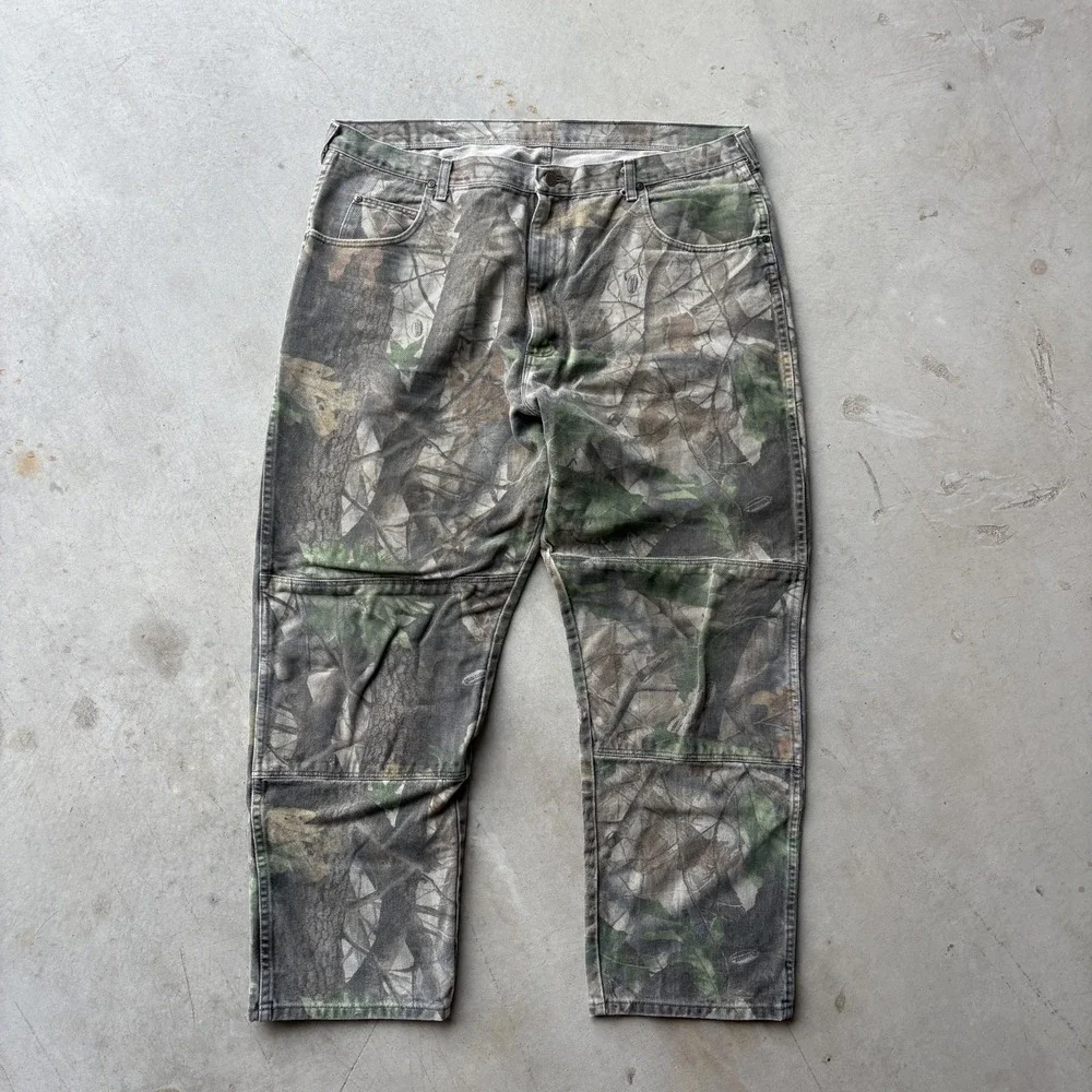 Wrangler Double Knee Camo Pants Mens 41x31 Realtree Workwear Hunting Canvas